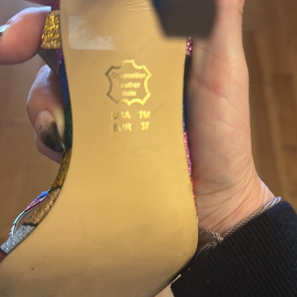 Nina women’s strappy sandals size 37 rainbow stripes open toe. - Picture 5 of 5